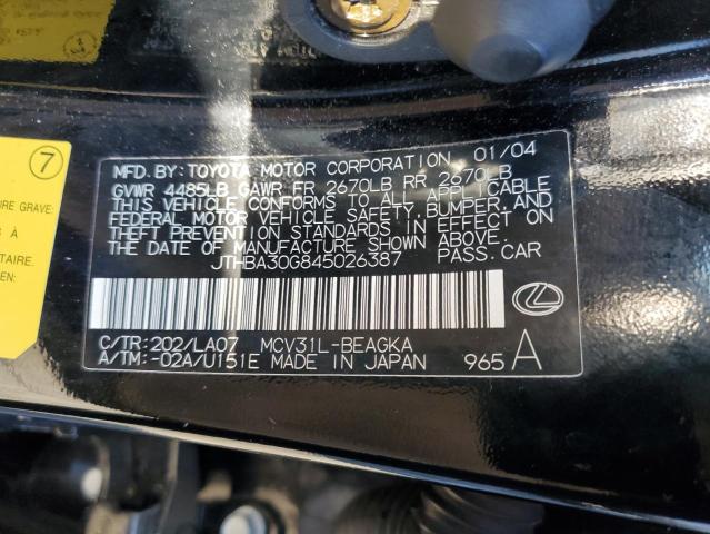 Photo 11 VIN: JTHBA30G845026387 - LEXUS ES330 