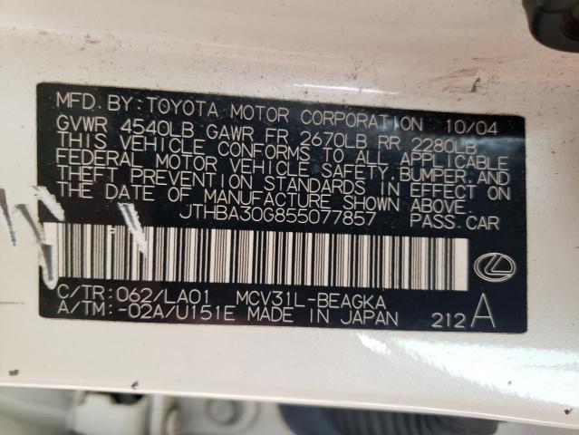 Photo 11 VIN: JTHBA30G855077857 - LEXUS ES330 