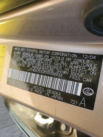 Photo 11 VIN: JTHBA30G855094934 - LEXUS ES 330 