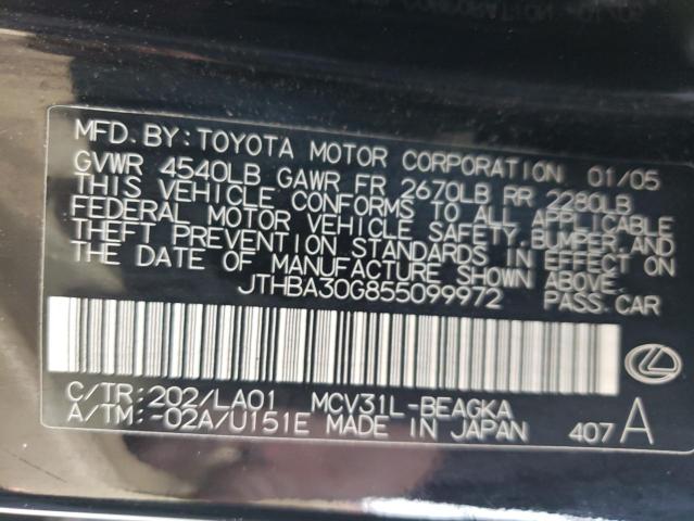 Photo 11 VIN: JTHBA30G855099972 - LEXUS ES 330 