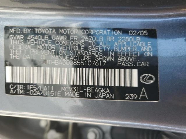 Photo 11 VIN: JTHBA30G855107617 - LEXUS ES 330 