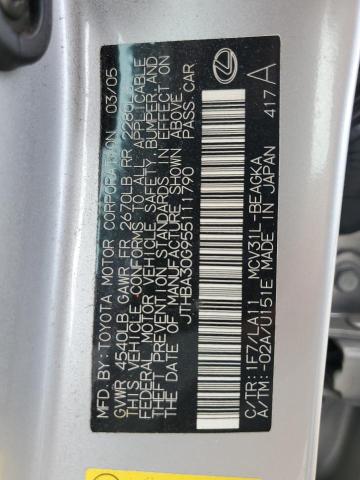 Photo 11 VIN: JTHBA30G955111790 - LEXUS ES 330 