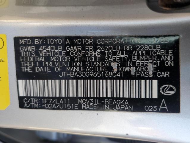 Photo 11 VIN: JTHBA30G965168041 - LEXUS ES330 