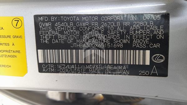 Photo 3 VIN: JTHBA30GX65151698 - LEXUS ES 330 