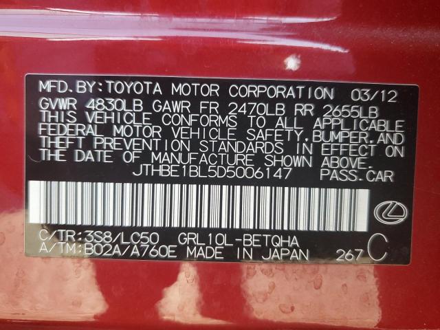 Photo 12 VIN: JTHBE1BL5D5006147 - LEXUS GS 350 