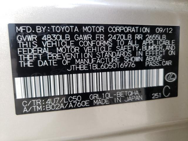 Photo 9 VIN: JTHBE1BL6D5016976 - LEXUS GS 350 