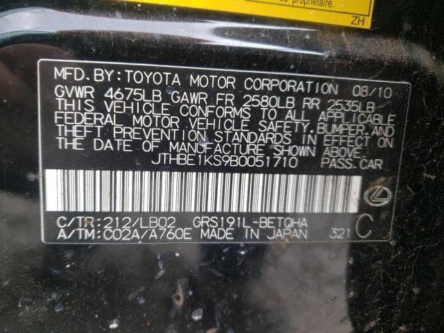 Photo 11 VIN: JTHBE1KS9B0051710 - LEXUS GS350 