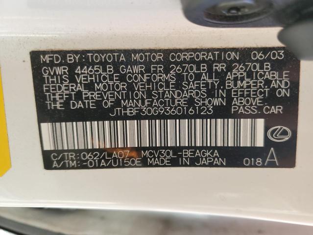 Photo 11 VIN: JTHBF30G936016123 - LEXUS ES300 