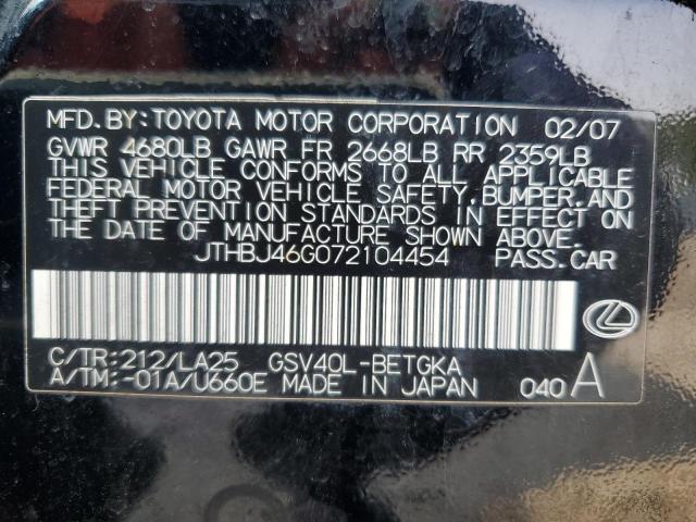 Photo 11 VIN: JTHBJ46G072104454 - LEXUS ES 350 