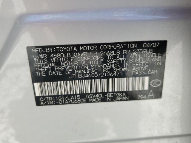 Photo 11 VIN: JTHBJ46G072126471 - LEXUS ES 350 