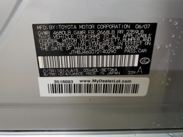 Photo 11 VIN: JTHBJ46G072140290 - LEXUS ES350 