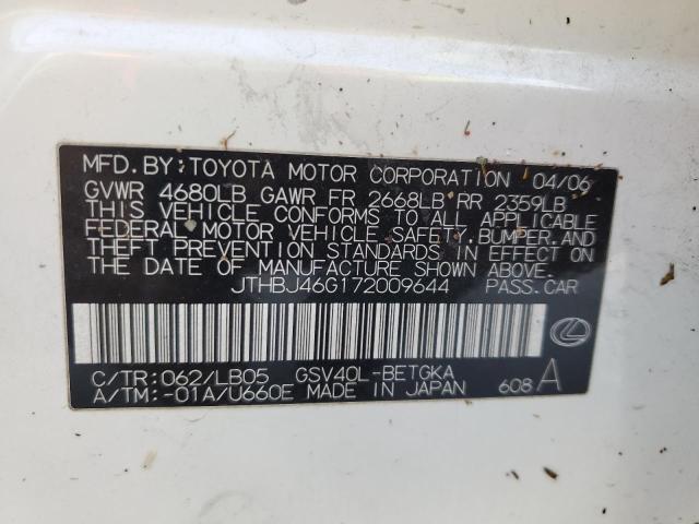 Photo 11 VIN: JTHBJ46G172009644 - LEXUS ES350 