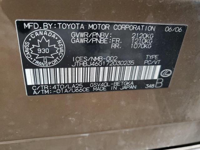 Photo 11 VIN: JTHBJ46G172030235 - LEXUS ES 350 