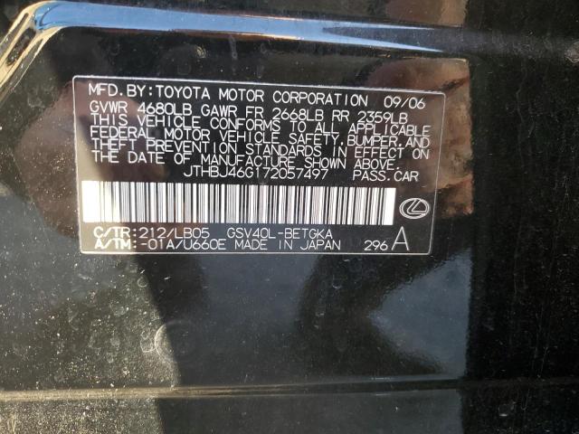 Photo 11 VIN: JTHBJ46G172057497 - LEXUS ES350 