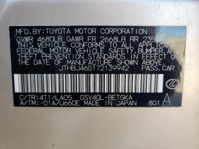 Photo 12 VIN: JTHBJ46G172139942 - LEXUS ES350 