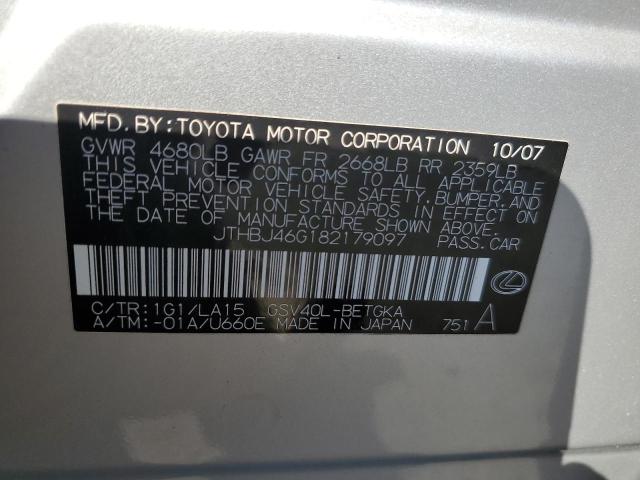 Photo 12 VIN: JTHBJ46G182179097 - LEXUS ES 350 