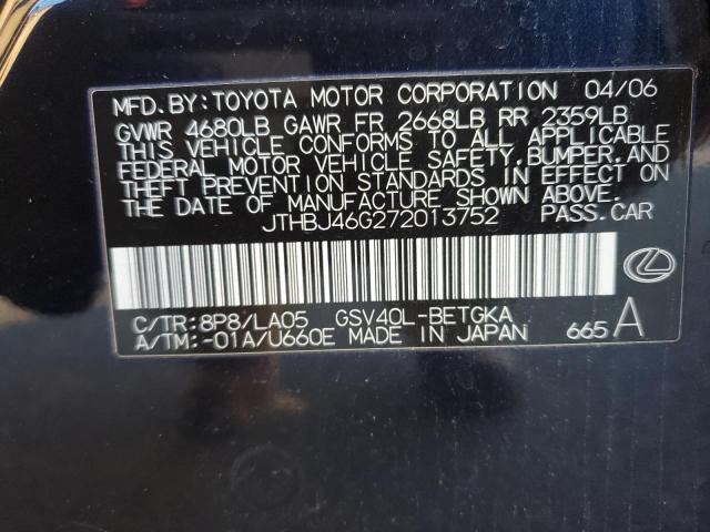 Photo 11 VIN: JTHBJ46G272013752 - LEXUS ES350 