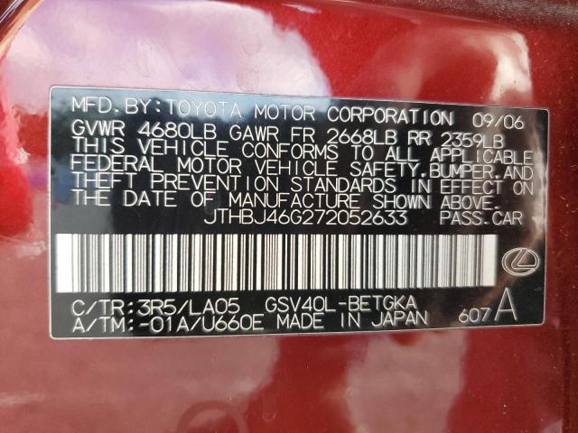 Photo 11 VIN: JTHBJ46G272052633 - LEXUS ES 350 