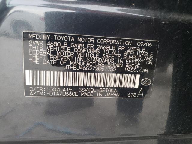 Photo 11 VIN: JTHBJ46G272057752 - LEXUS ES 350 