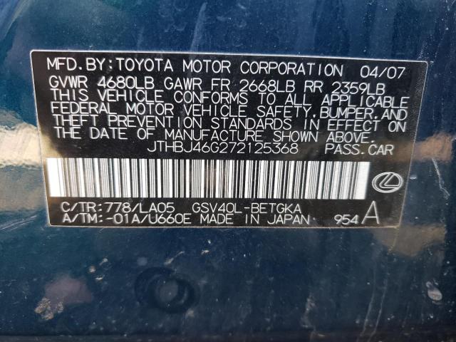 Photo 11 VIN: JTHBJ46G272125368 - LEXUS ES 350 