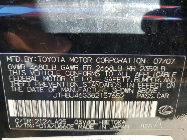 Photo 12 VIN: JTHBJ46G382157652 - LEXUS ES 350 