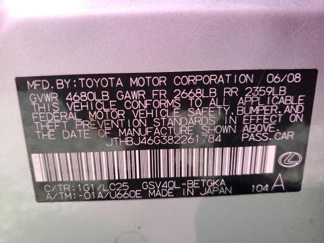 Photo 11 VIN: JTHBJ46G382261784 - LEXUS ES350 