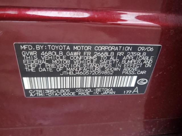 Photo 11 VIN: JTHBJ46G572059852 - LEXUS ES350 