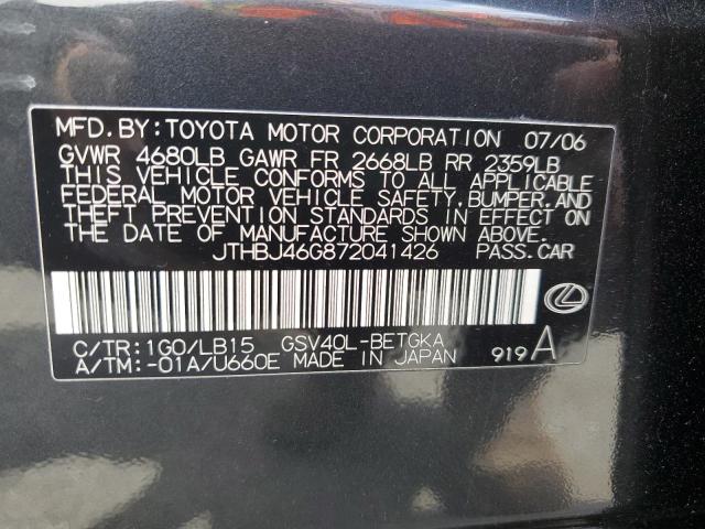 Photo 11 VIN: JTHBJ46G872041426 - LEXUS ES350 