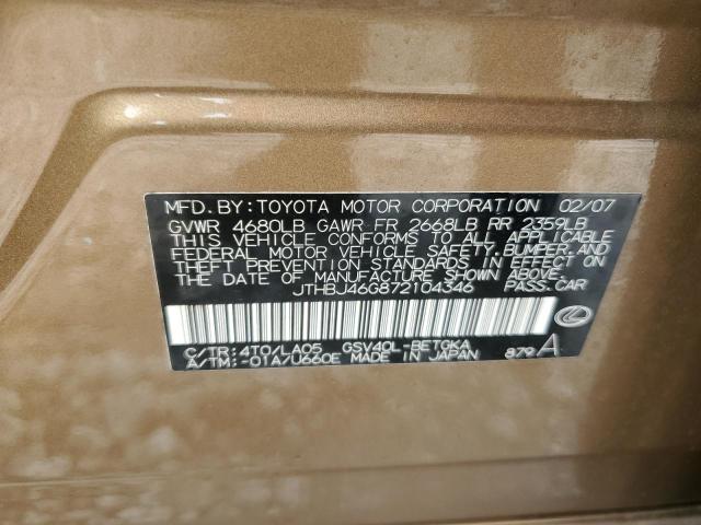 Photo 11 VIN: JTHBJ46G872104346 - LEXUS ES350 