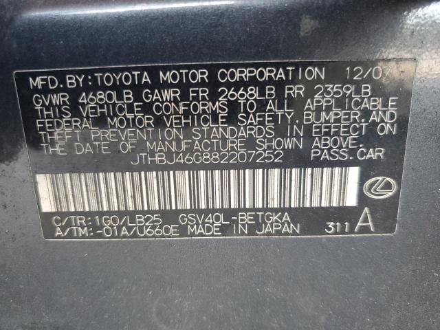 Photo 11 VIN: JTHBJ46G882207252 - LEXUS ES 350 