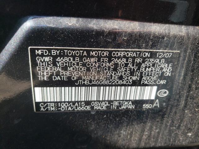 Photo 9 VIN: JTHBJ46G882208403 - LEXUS ES 350 