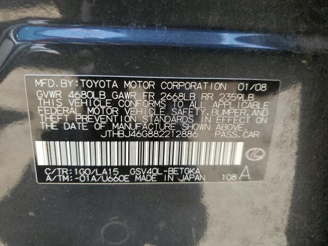 Photo 11 VIN: JTHBJ46G882212886 - LEXUS ES350 