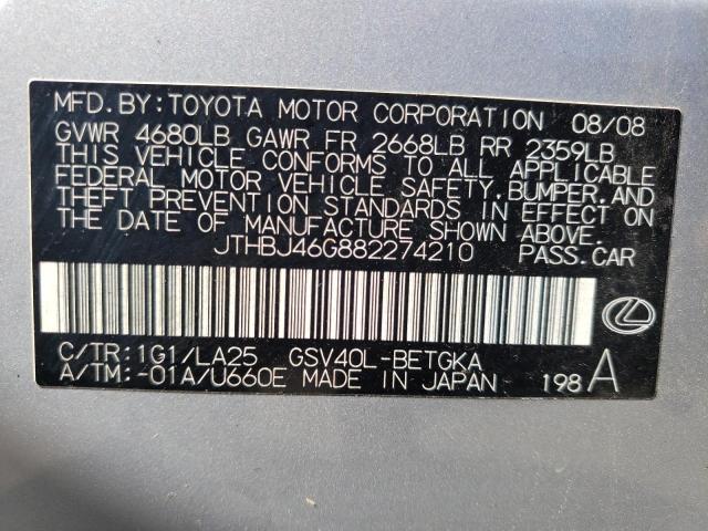 Photo 11 VIN: JTHBJ46G882274210 - LEXUS ES350 