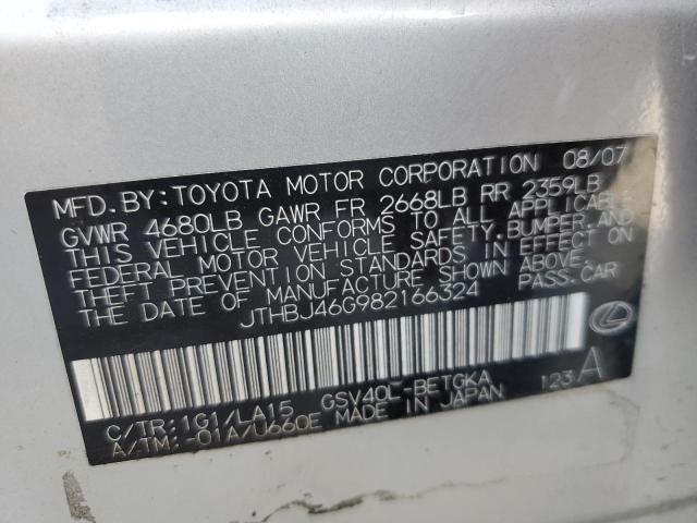 Photo 12 VIN: JTHBJ46G982166324 - LEXUS ES 350 