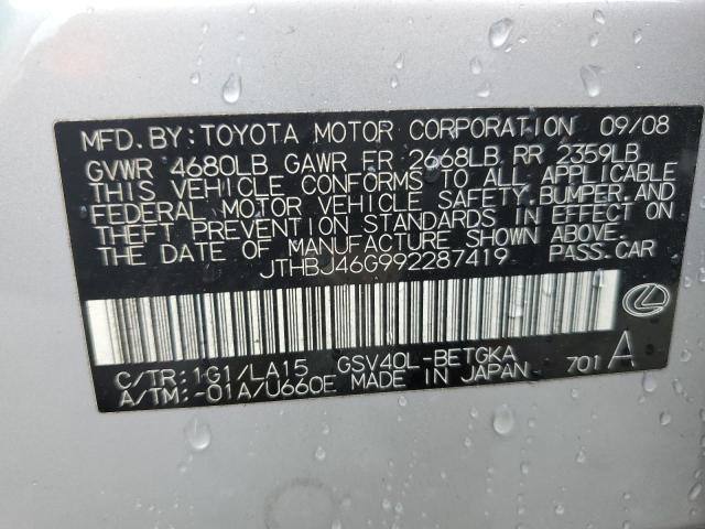 Photo 12 VIN: JTHBJ46G992287419 - LEXUS ES350 