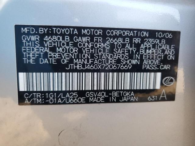 Photo 11 VIN: JTHBJ46GX72067669 - LEXUS ES350 