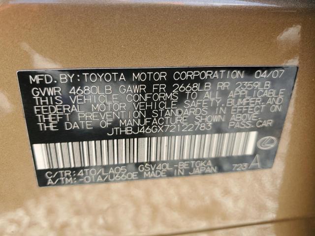 Photo 11 VIN: JTHBJ46GX72122783 - LEXUS ES350 