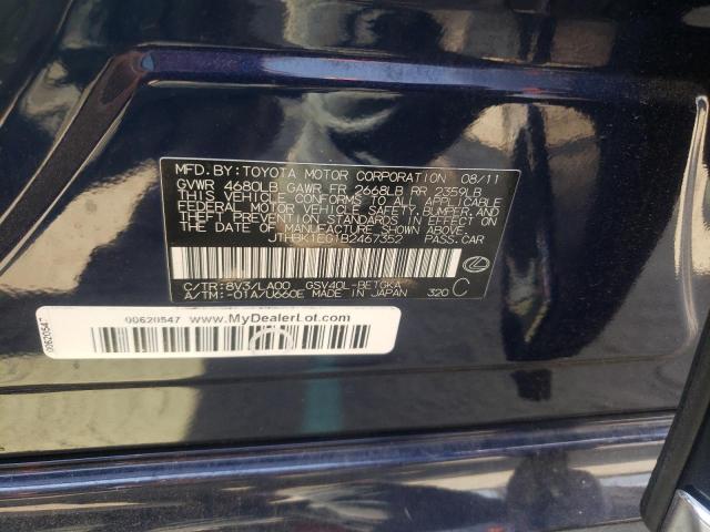 Photo 11 VIN: JTHBK1EG1B2467352 - LEXUS ES350 