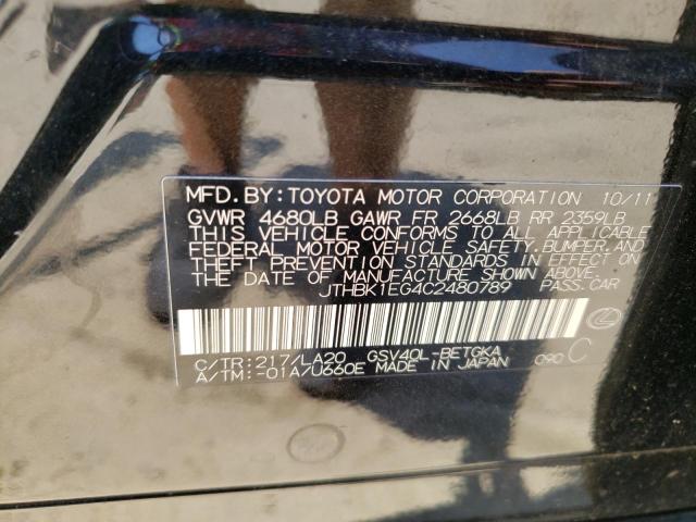 Photo 12 VIN: JTHBK1EG4C2480789 - LEXUS ES350 