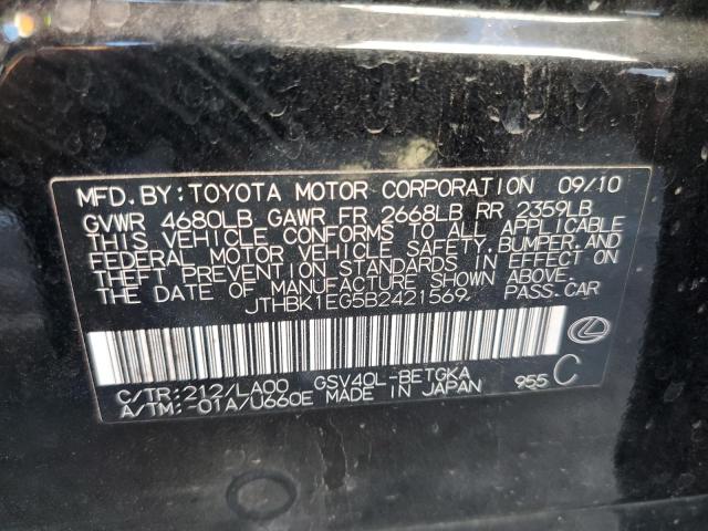 Photo 11 VIN: JTHBK1EG5B2421569 - LEXUS ES 350 