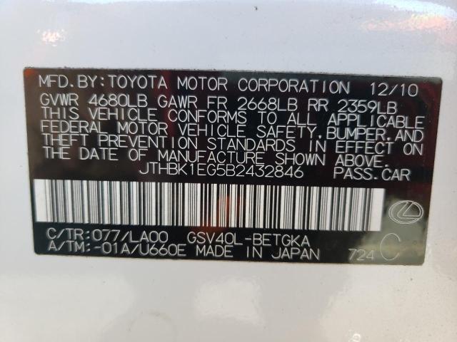 Photo 12 VIN: JTHBK1EG5B2432846 - LEXUS ES 350 