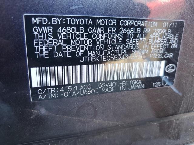 Photo 11 VIN: JTHBK1EG5B2437383 - LEXUS ES 350 