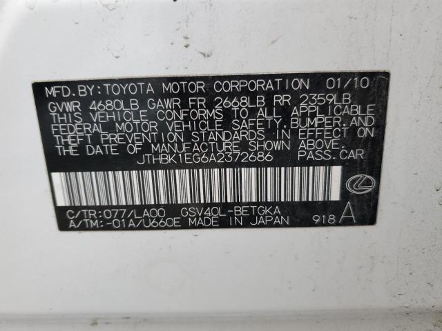 Photo 11 VIN: JTHBK1EG6A2372686 - LEXUS ES 350 