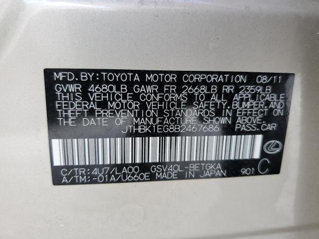 Photo 9 VIN: JTHBK1EG8B2467686 - LEXUS ES 350 