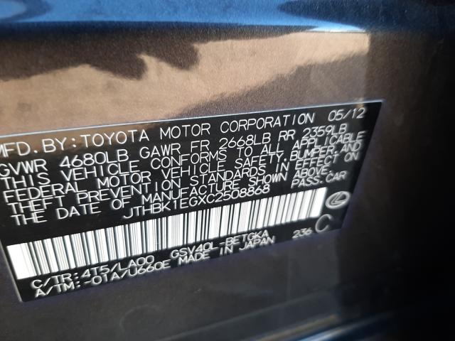 Photo 9 VIN: JTHBK1EGXC2508868 - LEXUS ES 350 