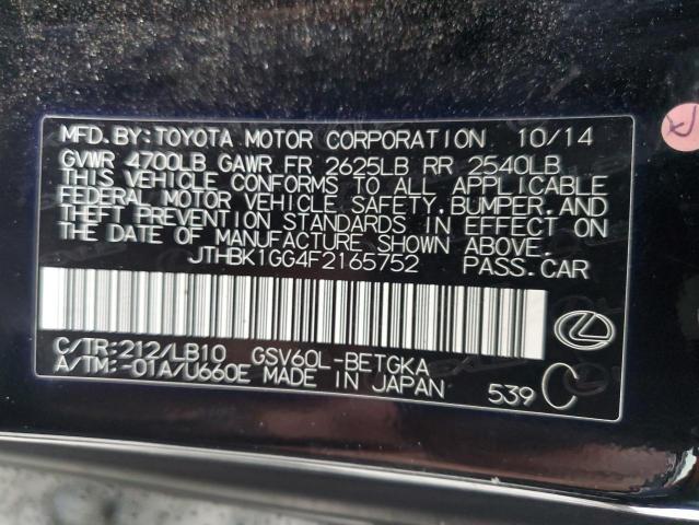 Photo 12 VIN: JTHBK1GG4F2165752 - LEXUS ES 350 