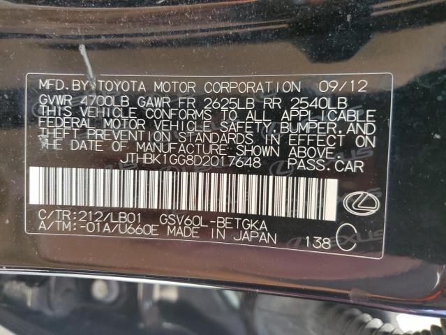 Photo 12 VIN: JTHBK1GG8D2017648 - LEXUS ES 350 