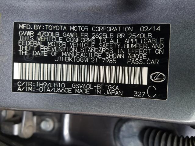 Photo 9 VIN: JTHBK1GG9E2117985 - LEXUS ES 350 