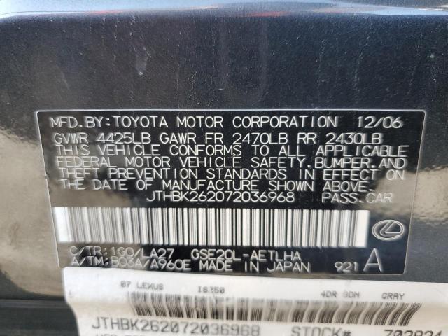 Photo 12 VIN: JTHBK262072036968 - LEXUS IS 250 