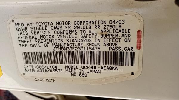 Photo 3 VIN: JTHBN30F230115475 - LEXUS LS 430 